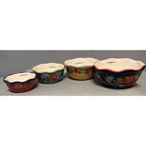 The Pioneer Woman Spring Bouquet Ceramic Nesting Measuring Bowls Set Of 4